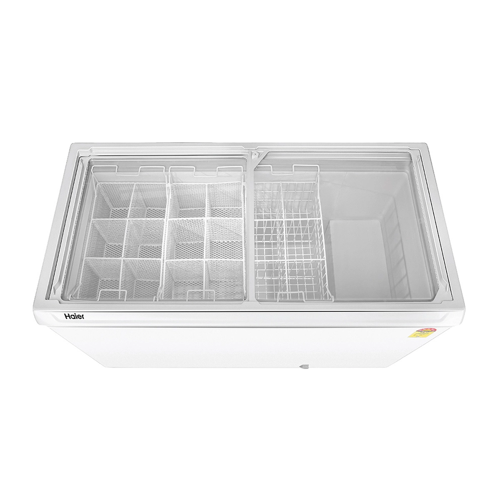 Haier 500 Litres Glass Top Deep Freezer, White Colour - HFC-575GM5